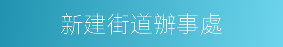 新建街道辦事處的同義詞