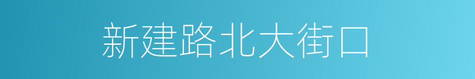 新建路北大街口的同义词