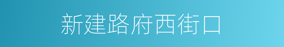 新建路府西街口的同义词