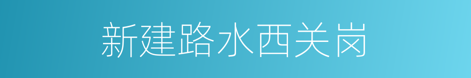 新建路水西关岗的同义词