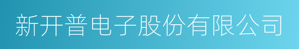 新开普电子股份有限公司的同义词