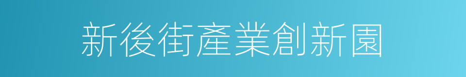 新後街產業創新園的同義詞