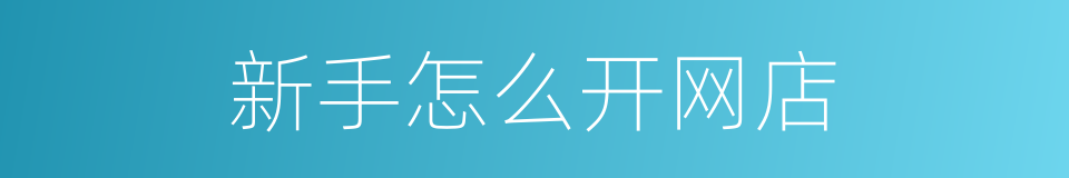 新手怎么开网店的同义词