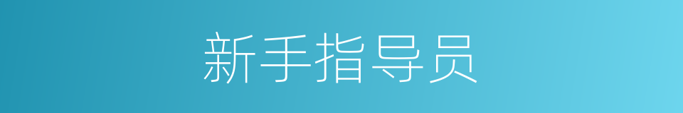 新手指导员的同义词