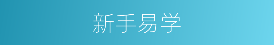新手易学的同义词