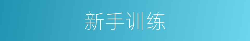 新手训练的同义词