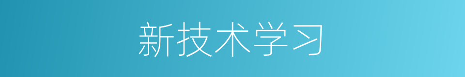 新技术学习的同义词