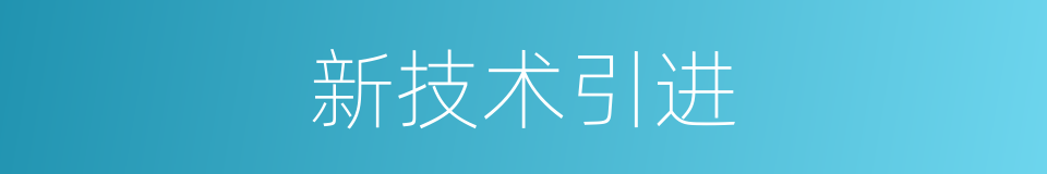 新技术引进的同义词