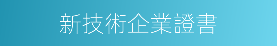 新技術企業證書的同義詞