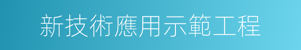 新技術應用示範工程的同義詞