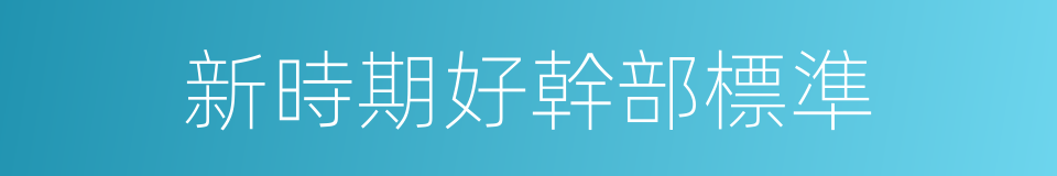 新時期好幹部標準的同義詞