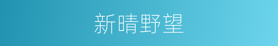 新晴野望的意思