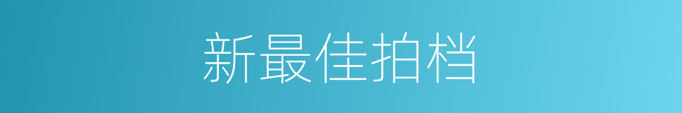 新最佳拍档的同义词