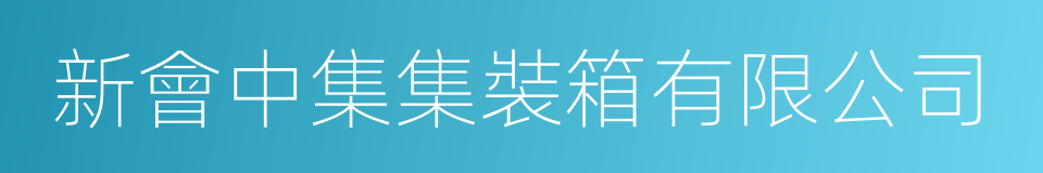 新會中集集裝箱有限公司的同義詞