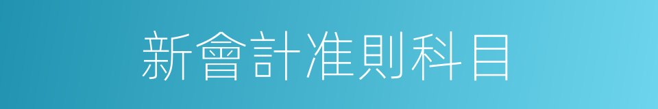 新會計准則科目的同義詞
