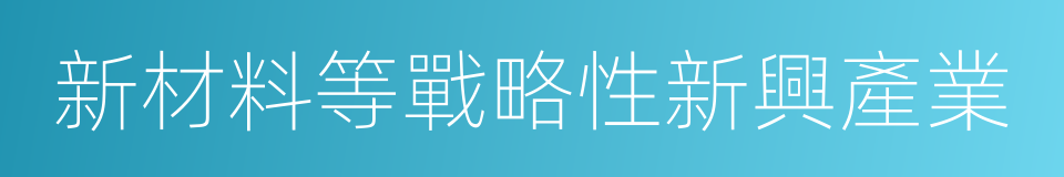 新材料等戰略性新興產業的同義詞