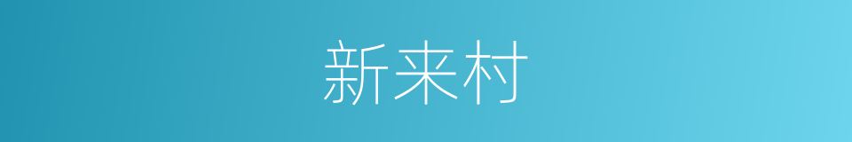 新来村的同义词