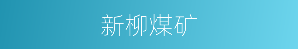 新柳煤矿的同义词
