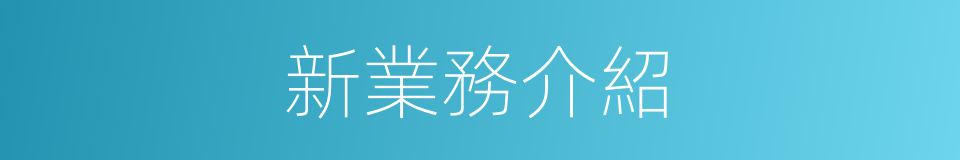 新業務介紹的同義詞