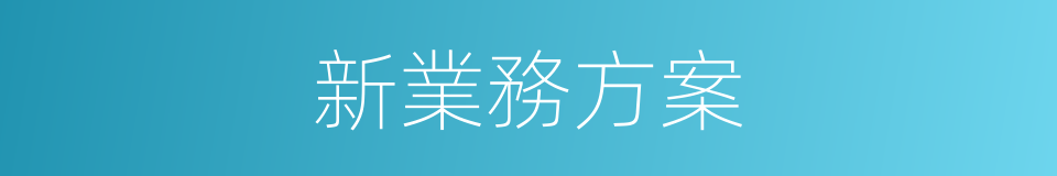 新業務方案的同義詞