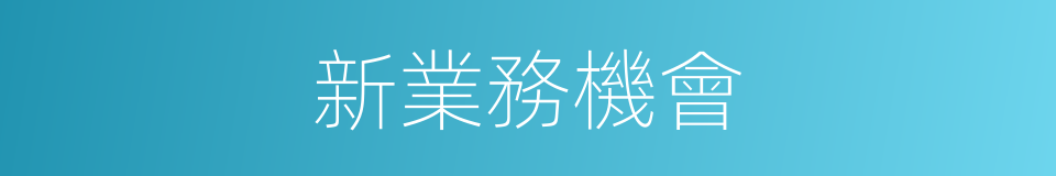 新業務機會的同義詞