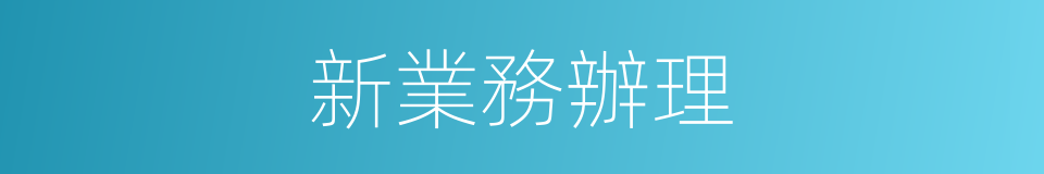 新業務辦理的同義詞