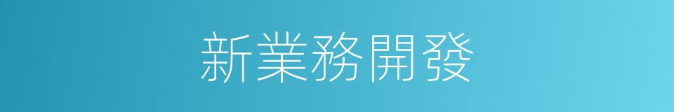 新業務開發的同義詞