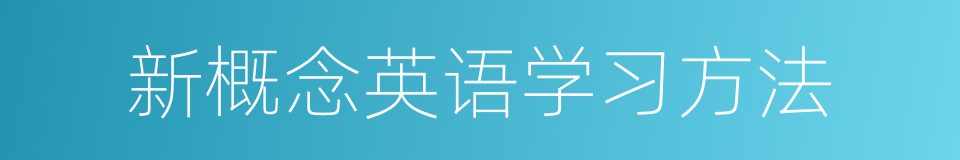 新概念英语学习方法的同义词