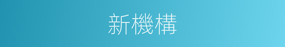 新機構的同義詞