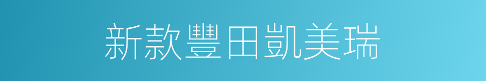 新款豐田凱美瑞的同義詞