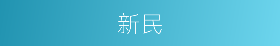 新民的意思