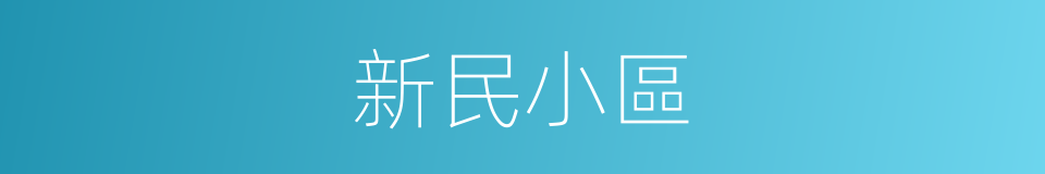 新民小區的同義詞