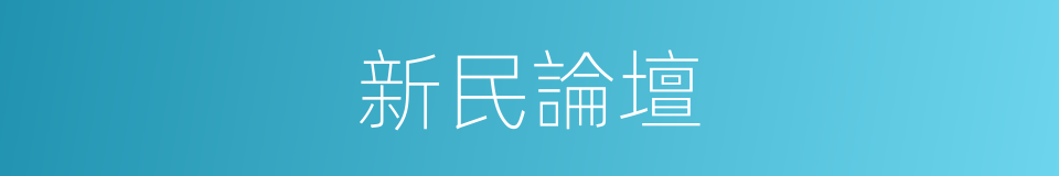 新民論壇的同義詞