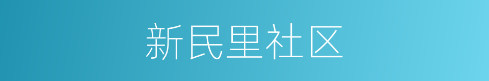 新民里社区的同义词