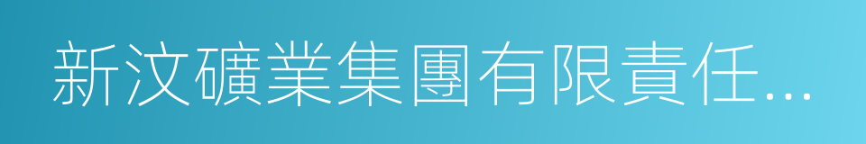 新汶礦業集團有限責任公司的同義詞