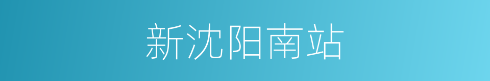 新沈阳南站的同义词