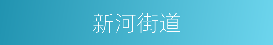新河街道的同义词