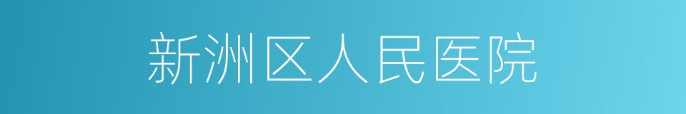 新洲区人民医院的同义词