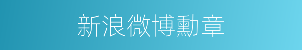 新浪微博勳章的同義詞