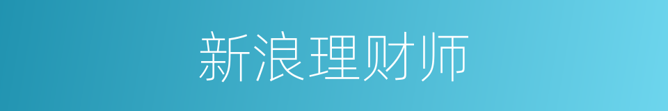 新浪理财师的同义词