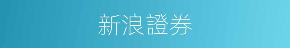 新浪證券的同義詞