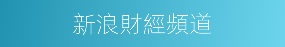 新浪財經頻道的同義詞