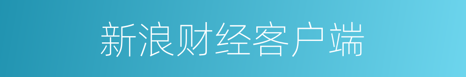 新浪财经客户端的同义词