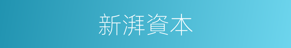 新湃資本的同義詞