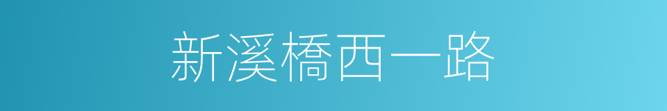 新溪橋西一路的同義詞