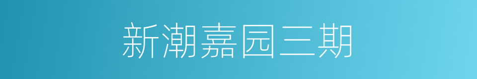 新潮嘉园三期的同义词
