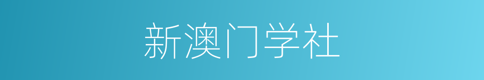 新澳门学社的同义词