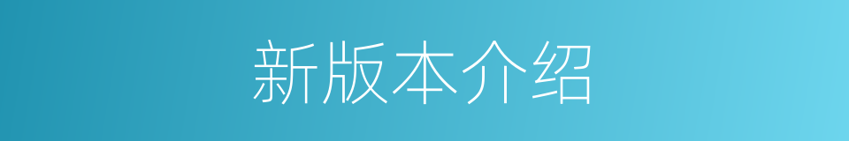 新版本介绍的同义词