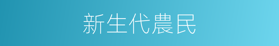 新生代農民的同義詞