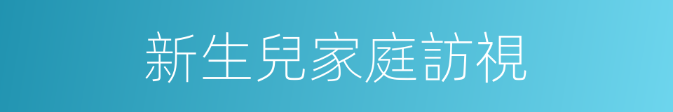 新生兒家庭訪視的同義詞